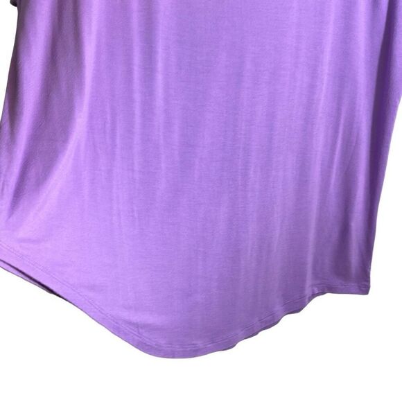 Lands End purple tee scoop neck hem short sleeve L - Picture 5 of 8